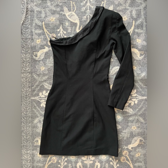 Zara one shoulder tuxedo Black Double-Breasted Dress - Picture 5 of 5